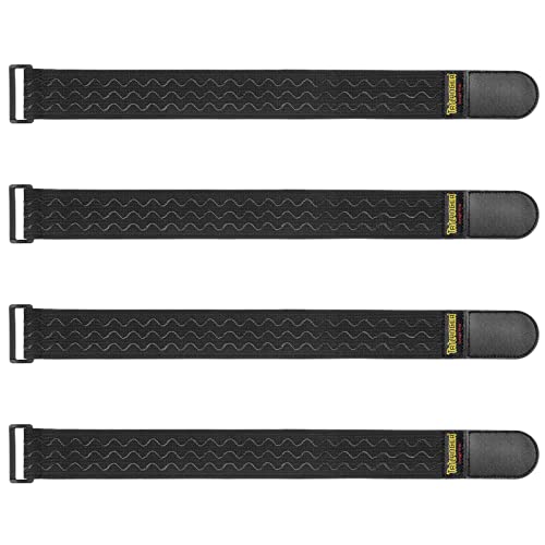Trilancer Elastic Cinch Straps with Anti-Slip Strips, 2" x 18"(4 Pack) Hook and Loop Storage Straps with Buckle, Bundling Bands for Extension Cords, Cables, Ropes, Hoses, Bike, Boat, Pant Garters - Image 1