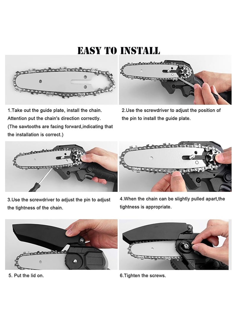 AROAQ Rechargeable Electric Mini Chainsaw with Lithium Battery One-Handed Portable Chainsaw for Household Use and Pruning  - Image 5