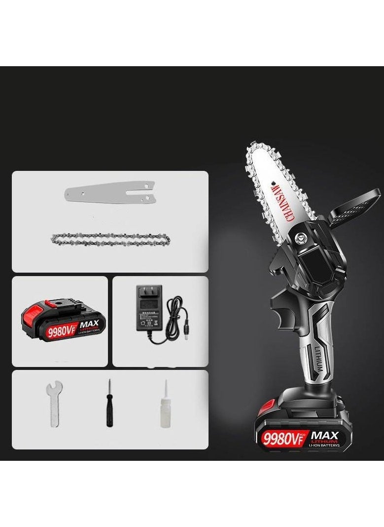 AROAQ Rechargeable Electric Mini Chainsaw with Lithium Battery One-Handed Portable Chainsaw for Household Use and Pruning  - Image 1