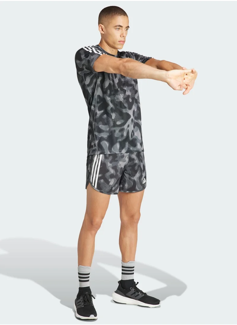 Adidas 3 Stripes Own The Run All Over Printed Shorts