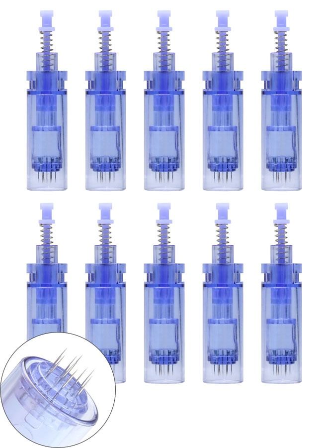 10 قطع من خراطيش Derma Ultima A6 القابلة للاستبدال 12 دبوسًا (أزرق) - Image 1