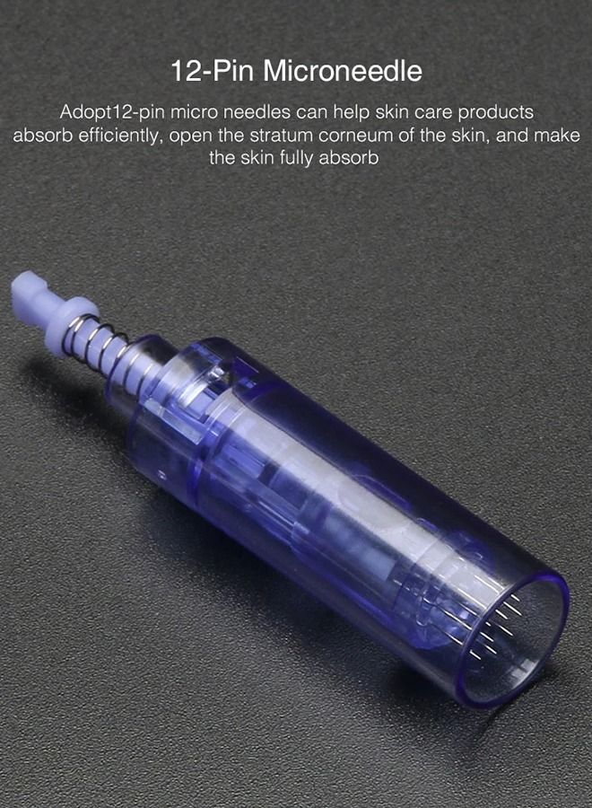 10 قطع من خراطيش Derma Ultima A6 القابلة للاستبدال 12 دبوسًا (أزرق) - Image 3