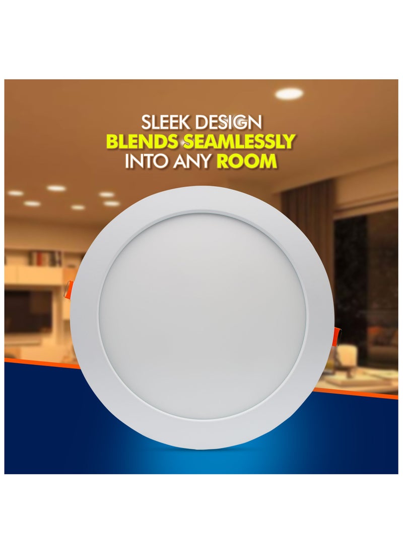 Duravel Duravel 18W LED SLIM Panel Light, Day Light-6500K, Round Recessed, Mounting 9inch Non Dimmable, AC:100-256V, IP20, Lifetime: 15000Hours  - Image 4