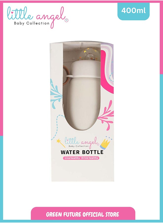 Little Angel Kids Water Bottle Stainless Steel - Cute Bear Design, White  - Image 5