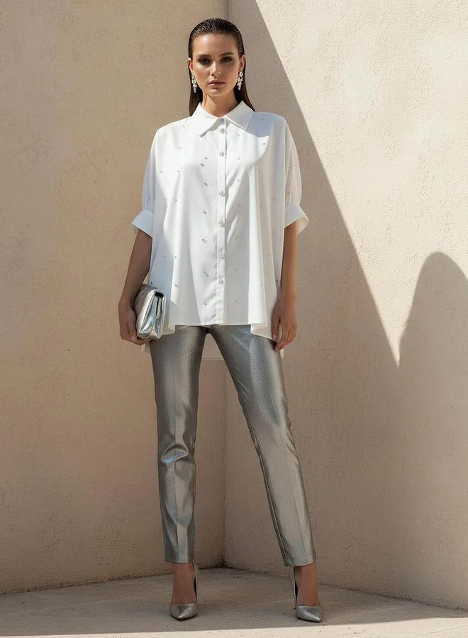 Splash FAV Kaftan Shirt with Embellished Detail