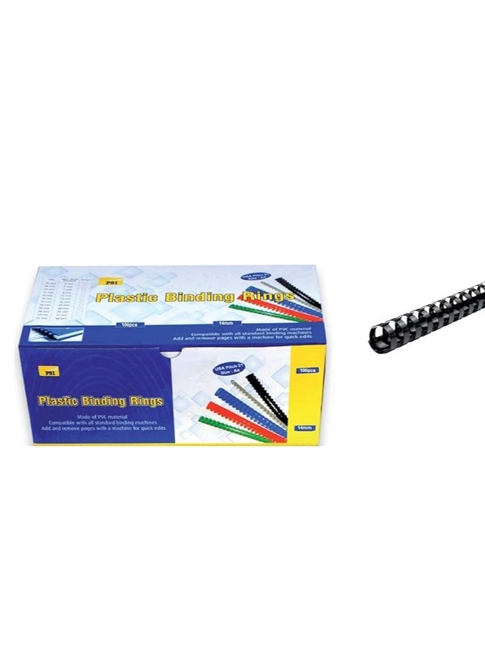 Psi - Plastic Binding Ring 14mm, Black - Image 1