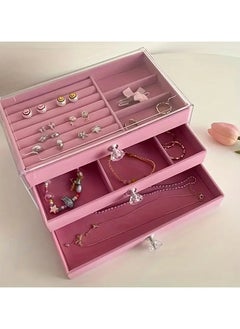 KITCHENOO coobest Jewelry Box, 3 Drawer Jewelry Holder Organizer, Jewelry Boxes & Organizers with Earring Organizer, Jewelry Holder Box, Clear Jewelry Organizer Box for Jewelry Storage, Mothers Day Gifts  - Image 2
