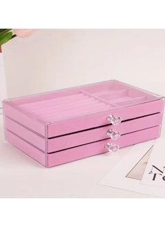 KITCHENOO coobest Jewelry Box, 3 Drawer Jewelry Holder Organizer, Jewelry Boxes & Organizers with Earring Organizer, Jewelry Holder Box, Clear Jewelry Organizer Box for Jewelry Storage, Mothers Day Gifts  - Image 3