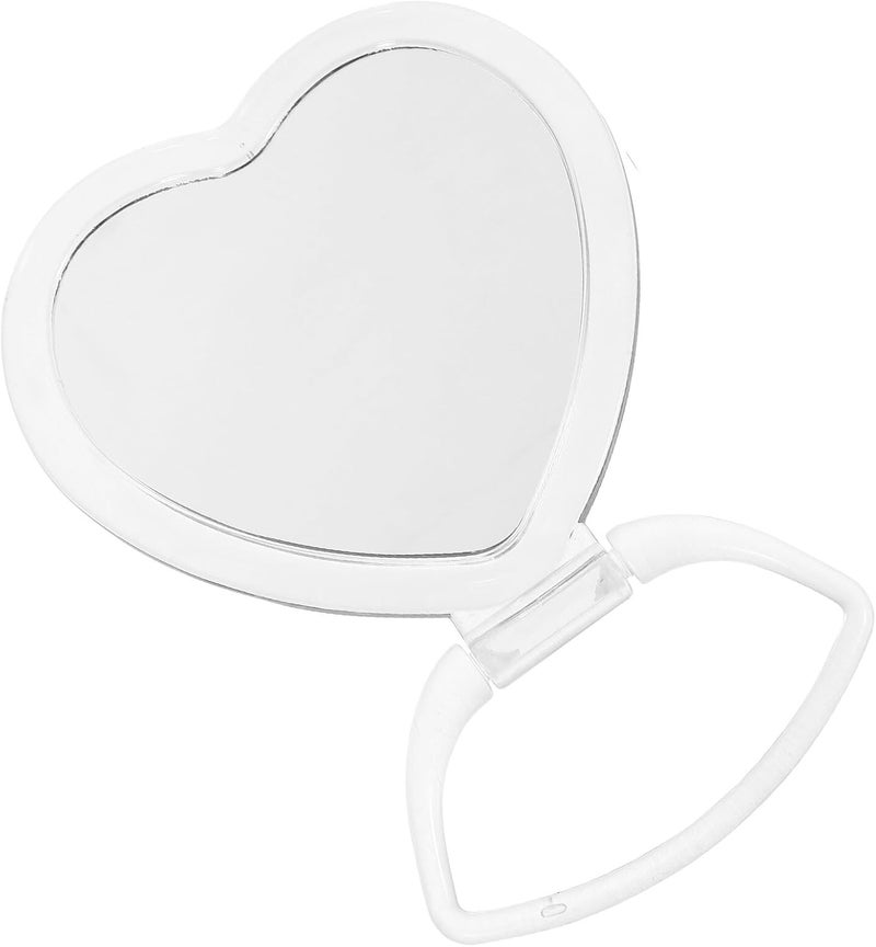 Heart Shaped Double-Sided Tabletop Makeup Mirror Personal Mirror for Desk and Vanity Portable Folding for Women and Men - Image 1