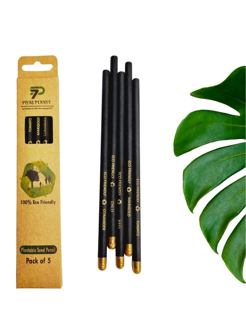PIYAS PLANET Piyas Planet Ecofriendly Premium Plantable Pencils Pack of 5 - Image 1