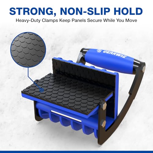 Gearwiz Panel Carrier Tool – Carry Plywood & Large Sheets up to 100 lbs – One-Handed Ergonomic Grip – Heavy-Duty Woodworking & Construction Sheet Lifter for 4x8 Panels – NOT FOR DRYWALL – 2 Pack - Image 4