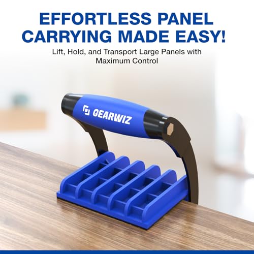 Gearwiz Panel Carrier Tool – Carry Plywood & Large Sheets up to 100 lbs – One-Handed Ergonomic Grip – Heavy-Duty Woodworking & Construction Sheet Lifter for 4x8 Panels – NOT FOR DRYWALL – 2 Pack - Image 2