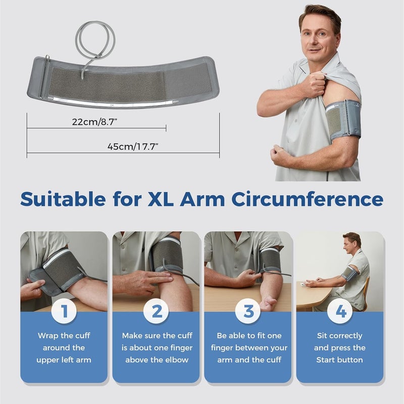 Checkme Blutooth Blood Pressure Monitors for Home Use Blood Pressure Machine with DualDisplay ExtraLarge Adult Cuff 500 Readings Voice Broadcast  Automatic BP Monitor with Bluetooth - Image 4