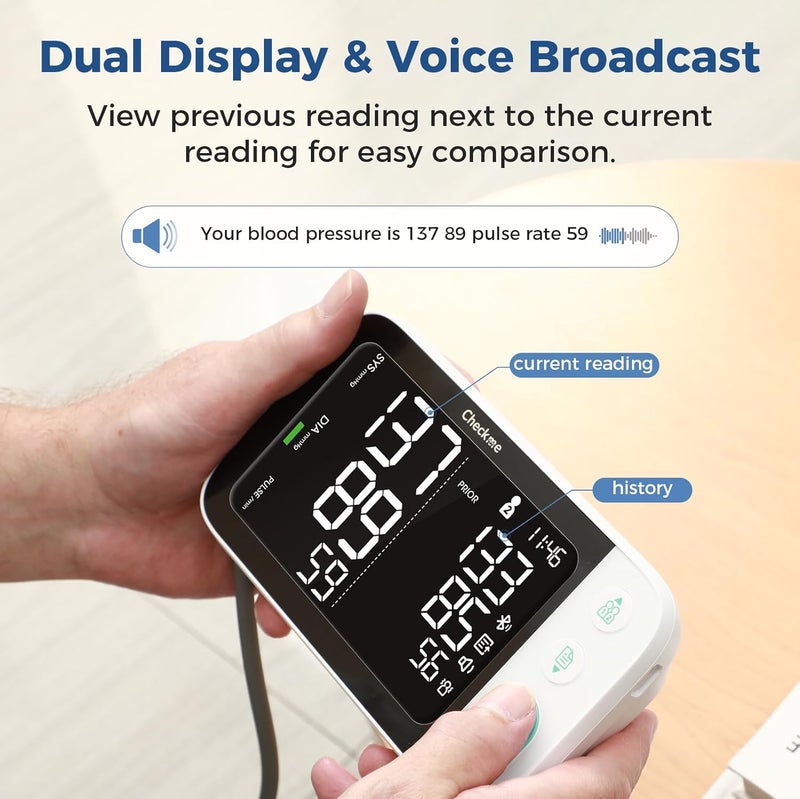 Checkme Blutooth Blood Pressure Monitors for Home Use Blood Pressure Machine with DualDisplay ExtraLarge Adult Cuff 500 Readings Voice Broadcast  Automatic BP Monitor with Bluetooth - Image 3