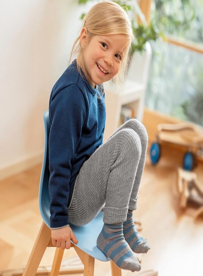 Ecoable Kids Merino Wool Leggings, Ribbed Thermal Base Layer Pants | Organic Knit Bottoms for Girls and Boys, Soft Warm Underwear for Winter (EU 74/80, Rose) - Image 3