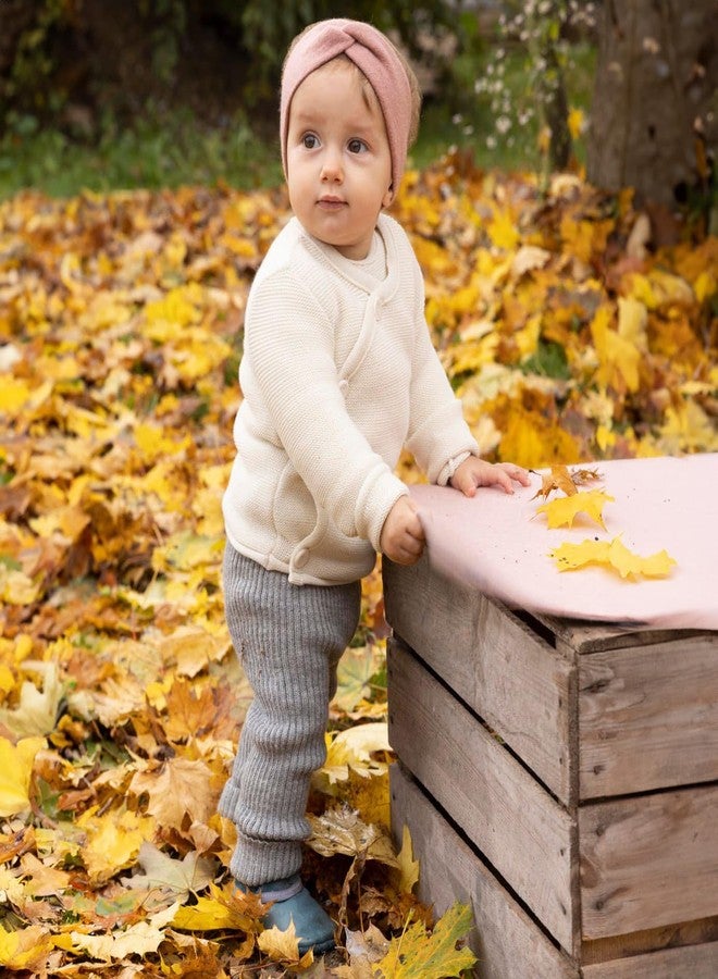Ecoable Kids Merino Wool Leggings, Ribbed Thermal Base Layer Pants | Organic Knit Bottoms for Girls and Boys, Soft Warm Underwear for Winter (EU 74/80, Rose) - Image 2