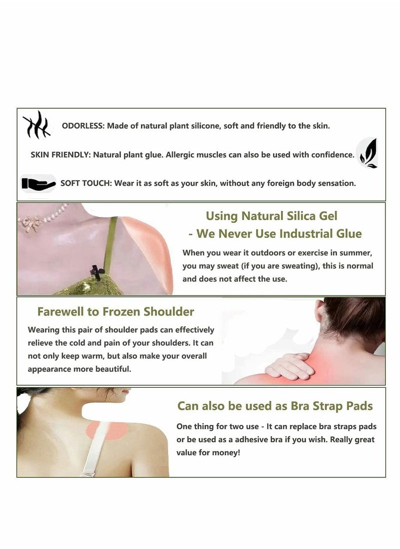 SYOSI - Silicone Shoulder Pads for Womens, Shoulder Push-up Pads, Silicone Adhesive Shoulder Pads Anti-Slip Enhancer Shoulder Pads, Shoulder Pads Invisible Breathable Reusable (1 Pairs) - Image 1