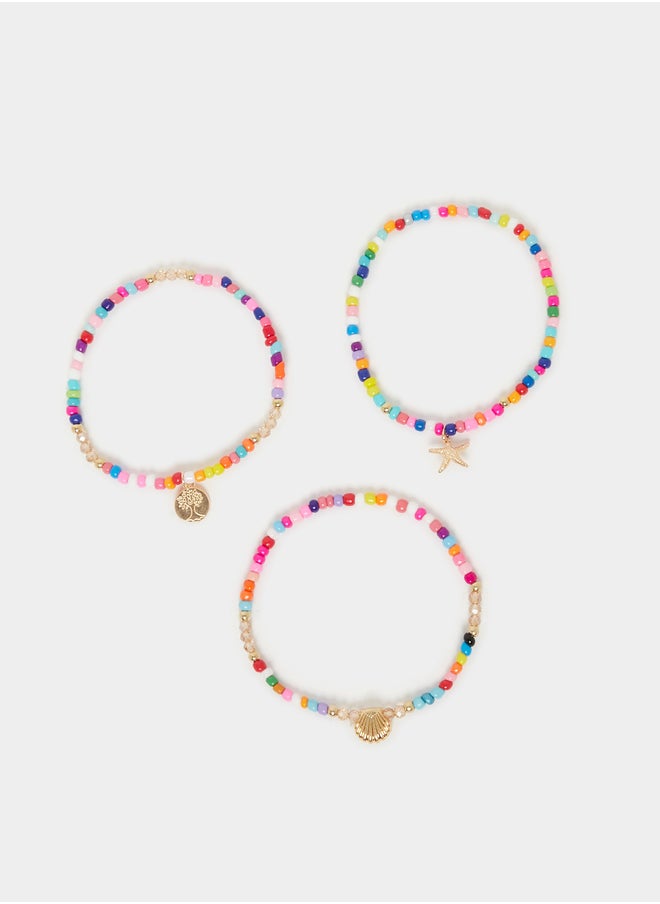 Styli Set of 3 - Beaded Anklet with Charm Detail  - Image 1