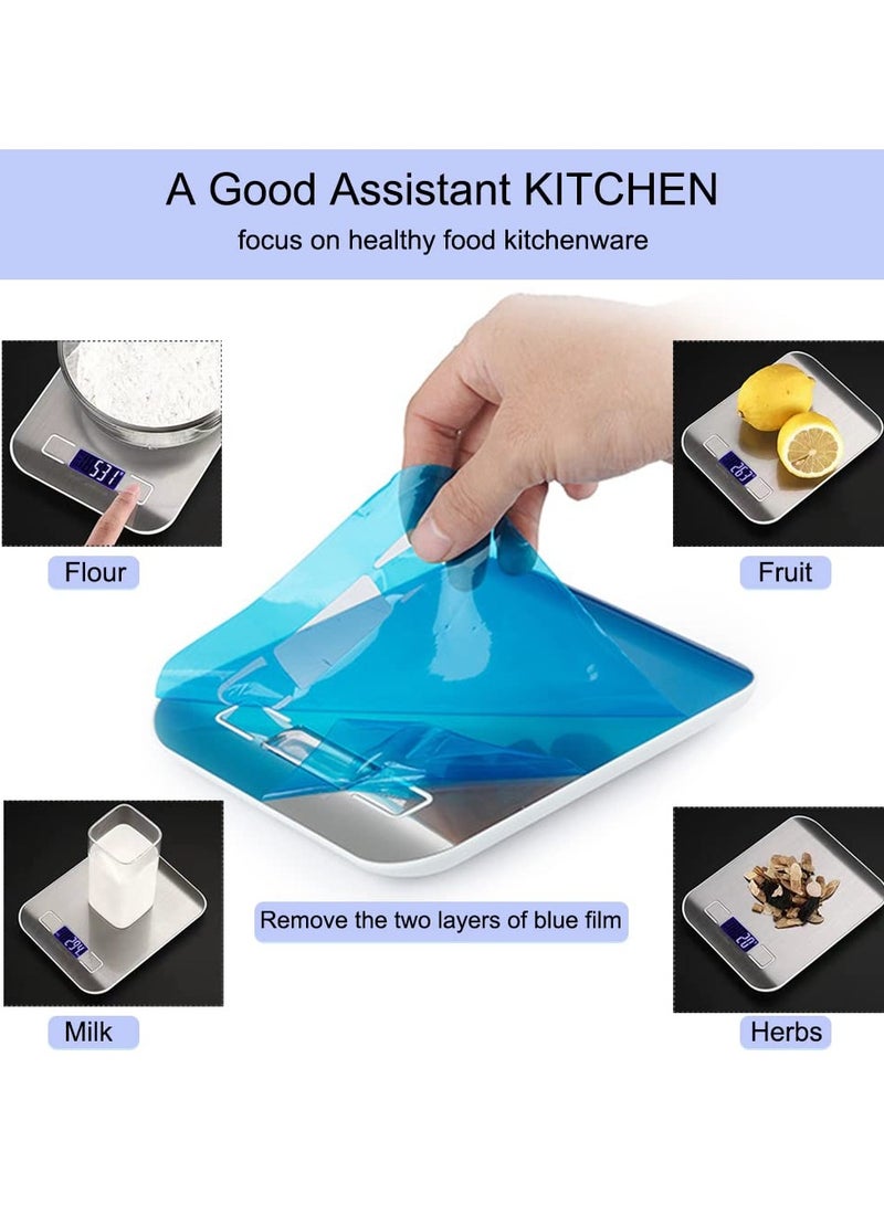 بلومنغ تايم ميزان مطبخ رقمي من الفولاذ المقاوم للصدأ سعة 5 كجم، مقياس قياس عالي الدقة لأوقية الطعام والجرام - Image 4
