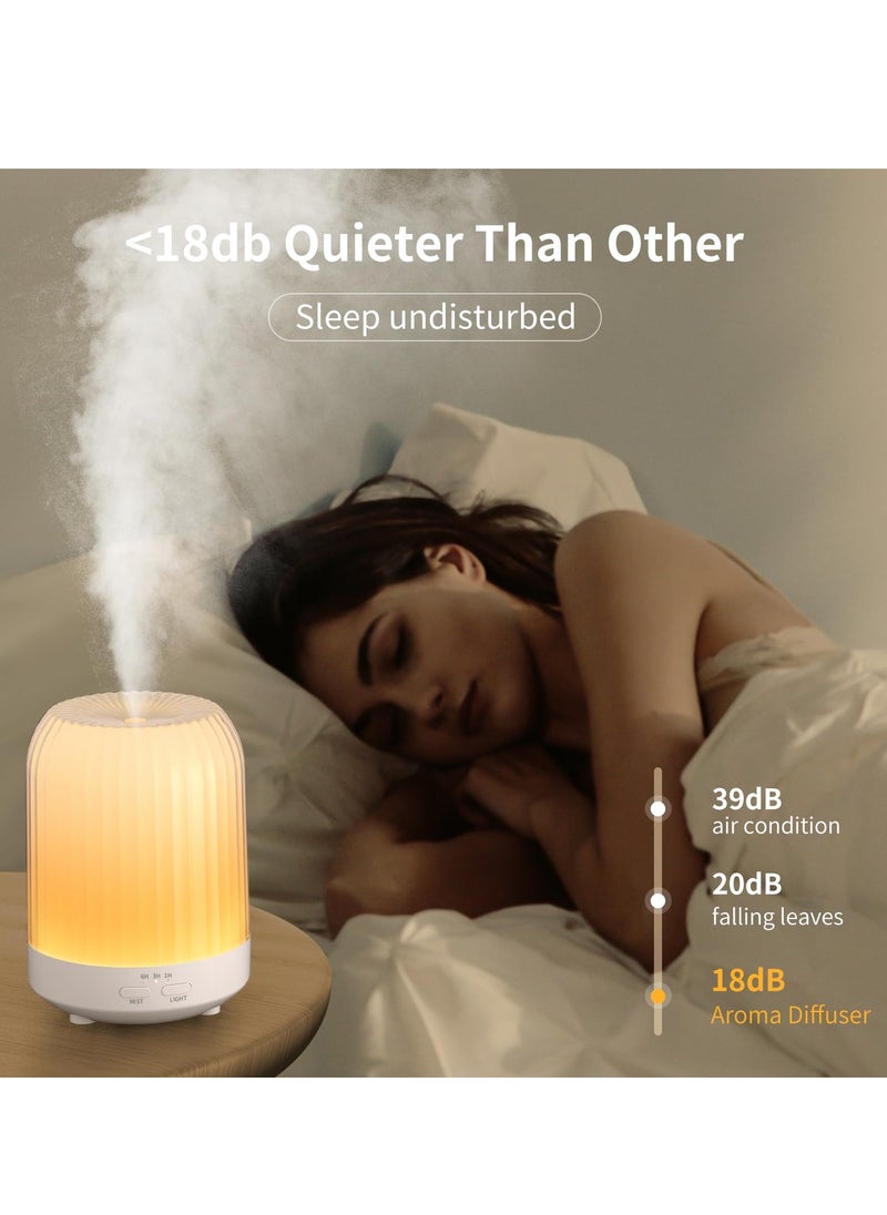 Excefore - ltrasonic Aromatherapy Diffuser Humidifier, 250ML Small Aromatherapy Diffuser with 7 Color Lights, Suitable for Livingroom Bedroom, Home Office (White) - Image 1