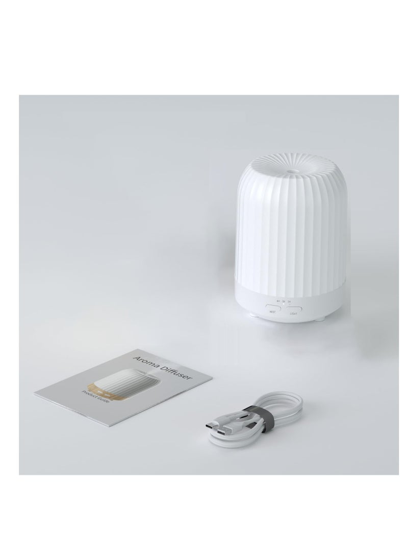 Excefore - ltrasonic Aromatherapy Diffuser Humidifier, 250ML Small Aromatherapy Diffuser with 7 Color Lights, Suitable for Livingroom Bedroom, Home Office (White) - Image 1
