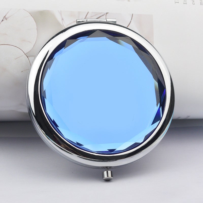 Metal Makeup Mirror Double-Sided Foldableing Crystal Makeup Mirror Portable Mirror Small Mirror Corporate Advertising Logo Gift - Image 3