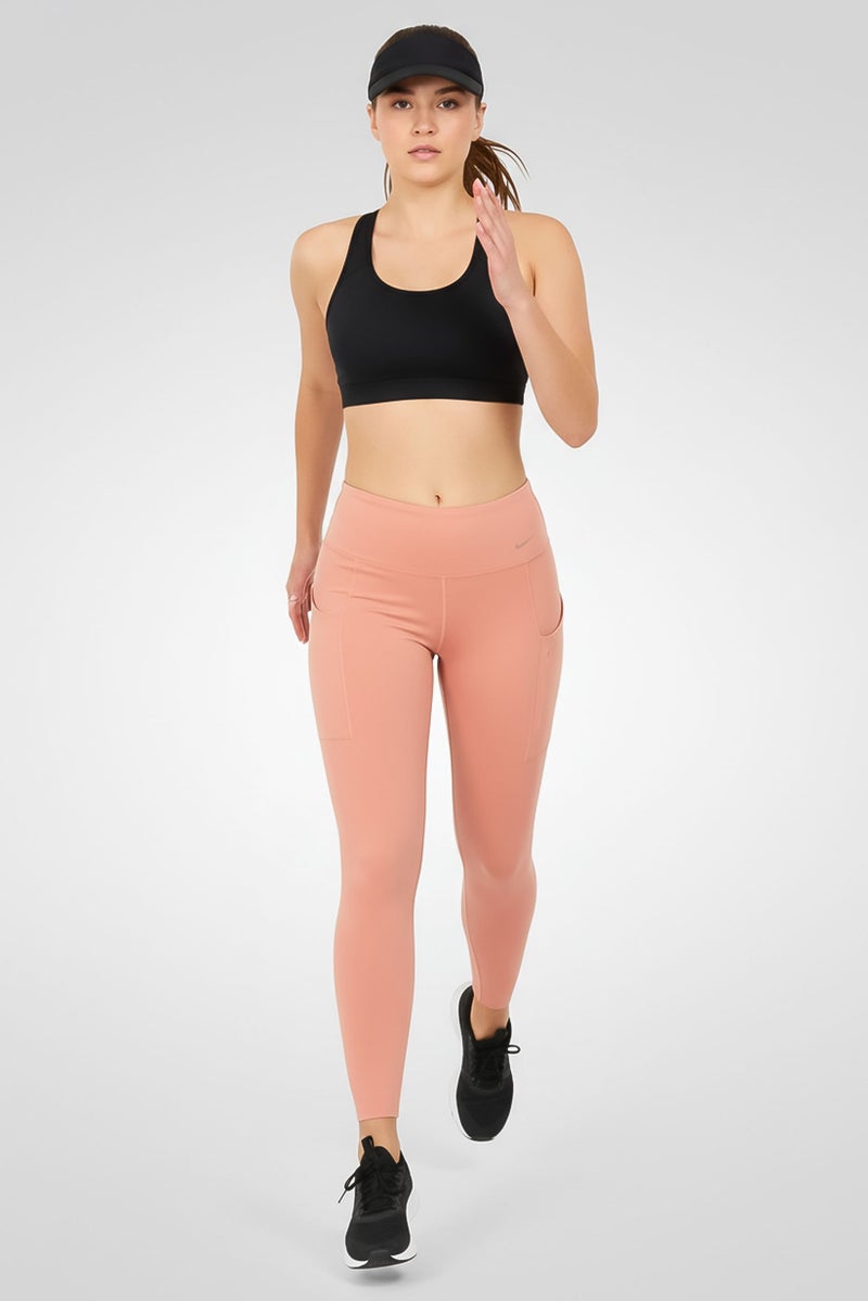 Nike Women Dri Fit Brand Logo 7/8 Running Tights, Old Rose Pink - Image 3