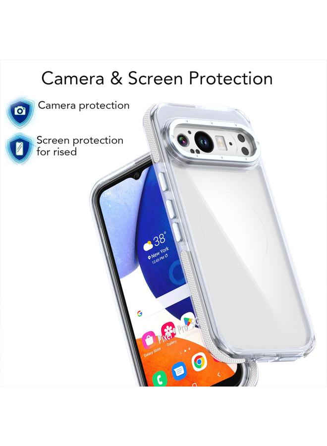 S-TOP Case For Google Pixel 9 / 9 Pro Dual-Color Clear Acrylic Hybrid TPU MagSafe Phone Case - Image 3