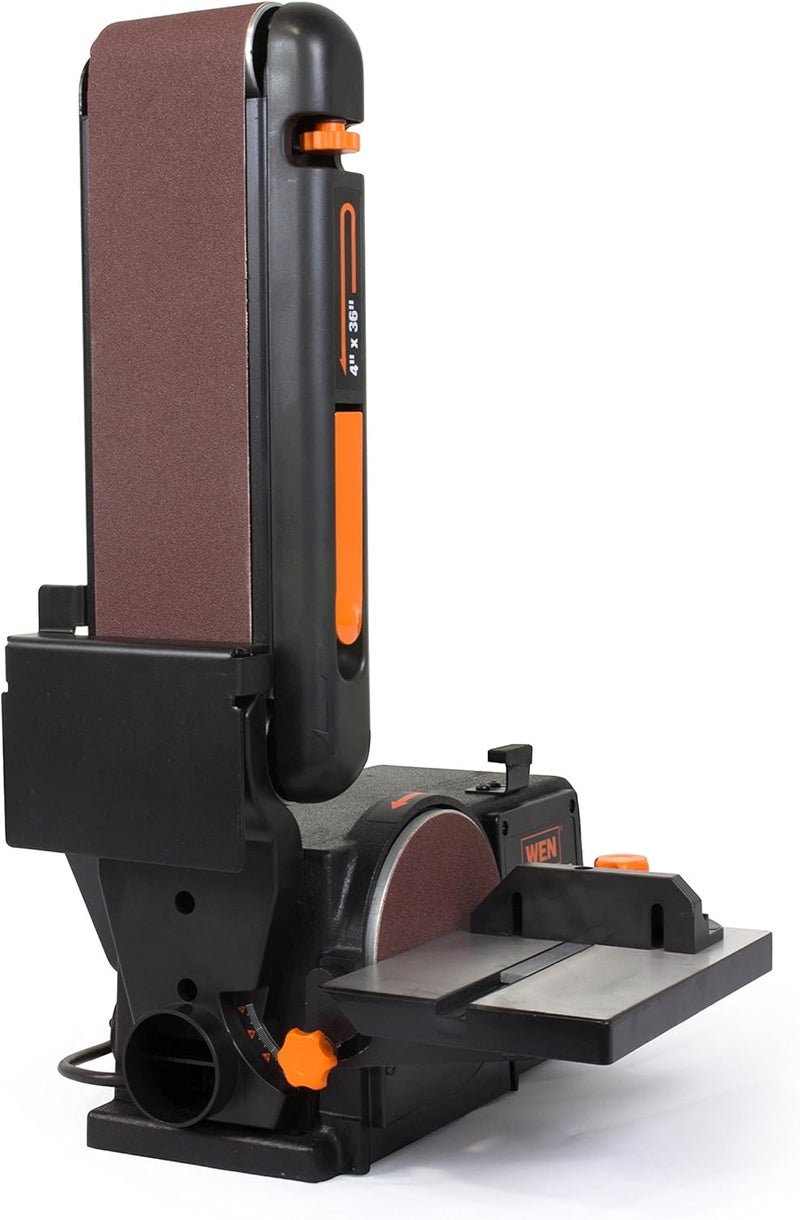Wen Benchtop Belt and Disc Sander with 4 x 36 in. Belt, 6 in. Disc and Cast Iron Base (6502T) - Image 3