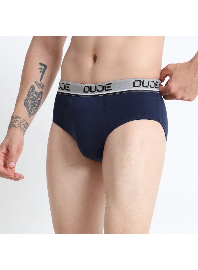 DUJE Men’s Brief OE (Outer Elastic) (3-Pack Combo 6 – Blue, Grey & Pink) | 100% Combed Cotton | Breathable, Sweat-Absorbing, Anti-Bacterial & Odour-Free Everyday Comfort Innerwear - Image 4