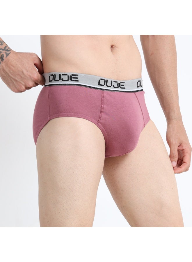 DUJE Men’s Brief OE (Outer Elastic) (3-Pack Combo 6 – Blue, Grey & Pink) | 100% Combed Cotton | Breathable, Sweat-Absorbing, Anti-Bacterial & Odour-Free Everyday Comfort Innerwear - Image 3
