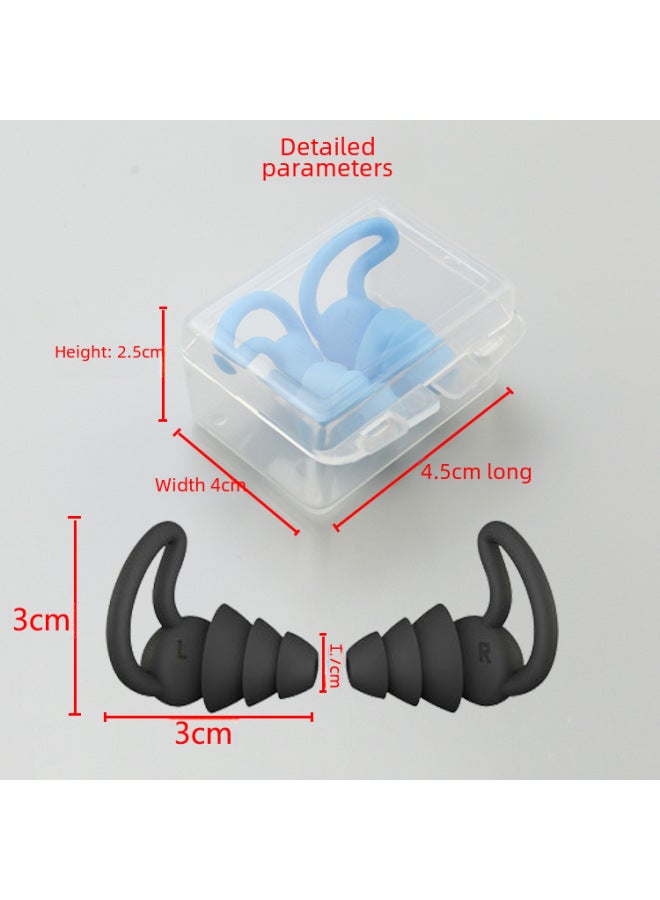 Generic Earplugs Sleep Noise Reduction Soundproof Earplugs Three-layer Silicone Earplugs Waterproof Swimming Earplugs Wholesale-Color:Red (black Color Box + Transparent Box)  - Image 5