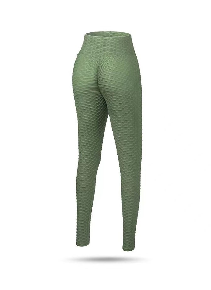 Loquat - Women's Fashion High Waist Tight Exercise Fitness Jacquard Bubble Yoga Sweatpants - Image 1