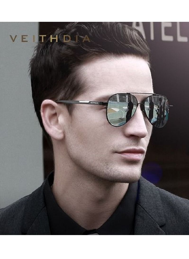 Veithdia - Original VEITHDIA Sunglasses for males Polarized UV400 protection With Full Set Sun Protection Category 3 Suitable for driving car Light Weight pilot style For men - Image 1