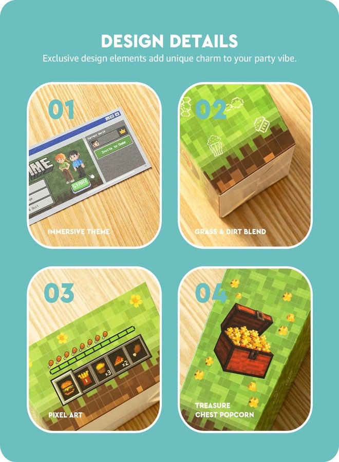 Baffect Movie Night Snack Trays 100pcs Include 20 Pixel Party Trays, 20 Popcorn Boxes, 20 Salad Bowls, 20 Nacho Bowls, 20 Movie Party Invitations, Outdoor Movie Night Supplies For Nacho Bar - Image 4