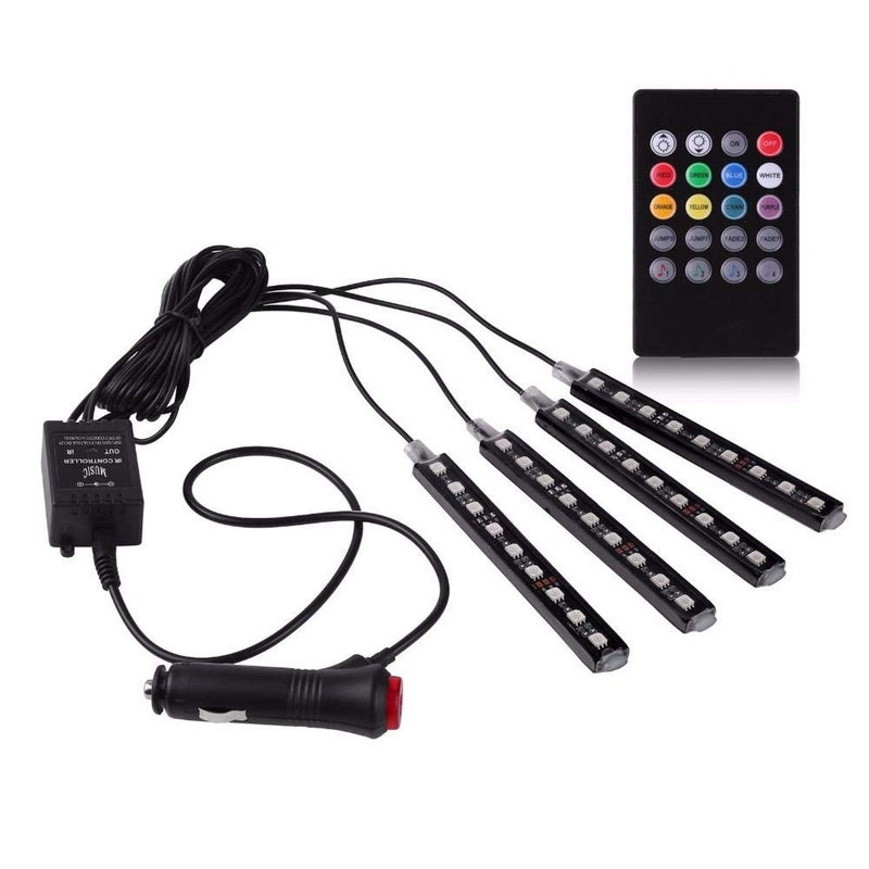 Generic Wireless Remote/Music/Voice Control Car RGB LED Neon Interior Light Lamp Strip