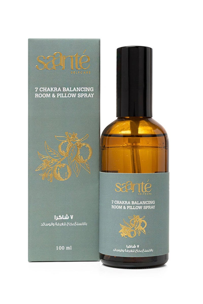 Saante Chakra Room and Pillow Spray 100ml - Improves Sleep Quality - Calming Lavender - Uplifting Clary Sage - Reduces Negativity - Enhances Focus - Aromatherapy Spray - Stress Relief - Image 1