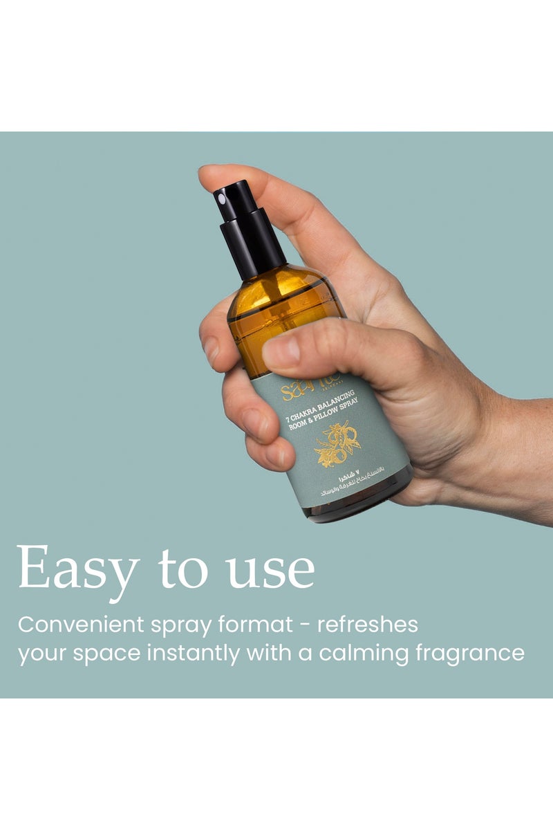 Saante Chakra Room and Pillow Spray 100ml - Improves Sleep Quality - Calming Lavender - Uplifting Clary Sage - Reduces Negativity - Enhances Focus - Aromatherapy Spray - Stress Relief - Image 5