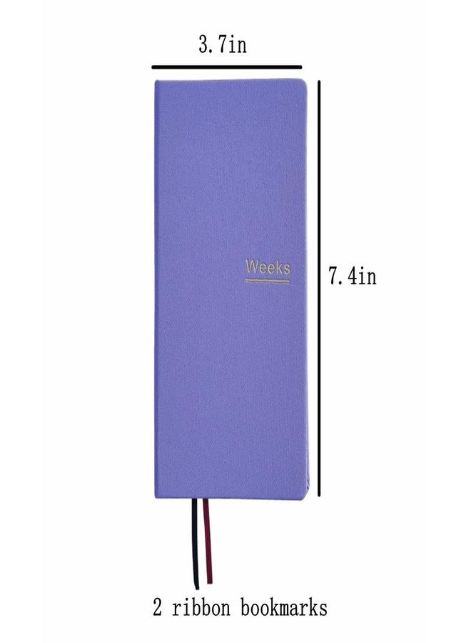 receip Undated Weekly Planner Notebook Pocket Organizer Appointment Book Journal Notebook A6 Week Plan Notepad (Light Purple) - Image 2