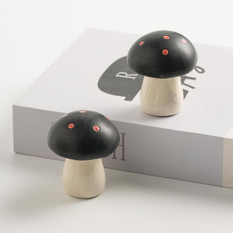 BEUNAIZER Ceramic Toilet Bolt Covers Decorative, Toilet Screw Cover Caps, Toilet Caps for Bottom of Toilet, Cute Mushroom Toilet Bolt Caps, Set of 2 Toilet Bowl Bolt Covers Floor, Bathroom Decor (Black) - Image 5