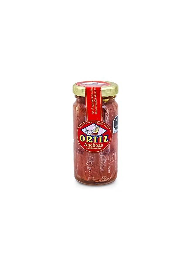 Ortiz Anchovy Fillets in Oil 95 Gram Jar - Image 1