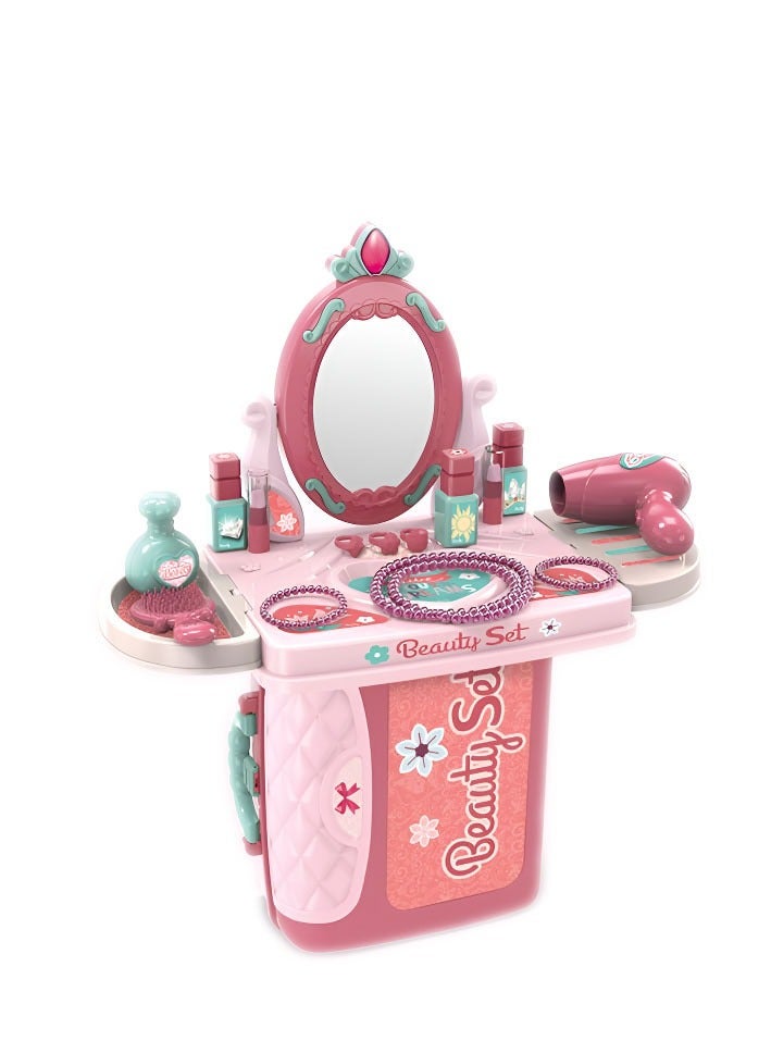 XIONG CHENG 3 in 1 Pretend Beauty Dresser Vanity Makeup Play Set for Girls  - Image 1