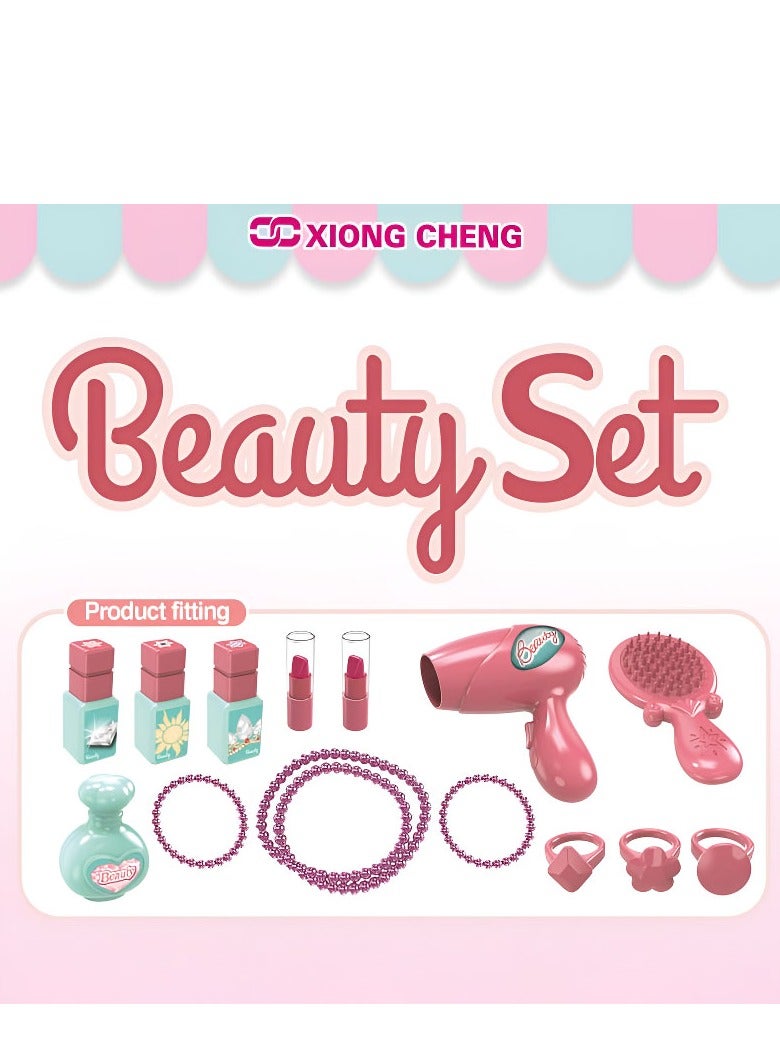 XIONG CHENG 3 in 1 Pretend Beauty Dresser Vanity Makeup Play Set for Girls  - Image 5