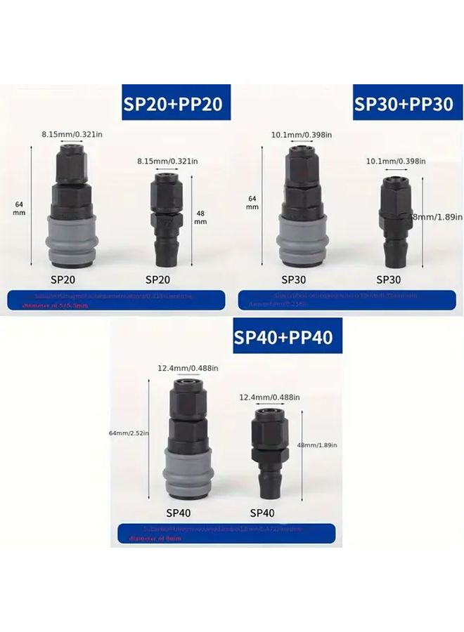 مقبس سريع ذاتي القفل ثقيل الواجب SP40 PP40 لضاغط الهواء والأدوات الهوائية - Image 2