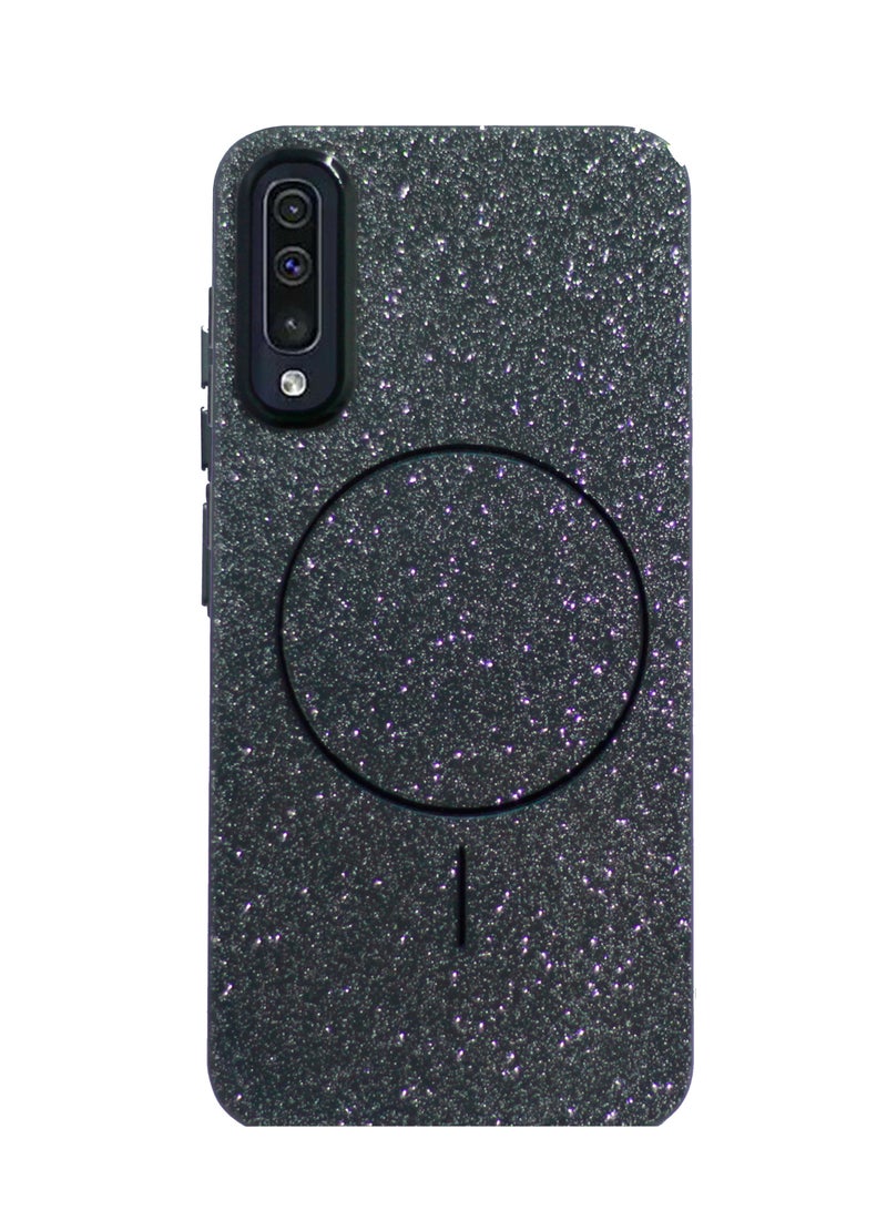 Compatible with Back Samsung A50 Back Case Crystal Simple Glitter Compatible with Magsafe For  - (Black)