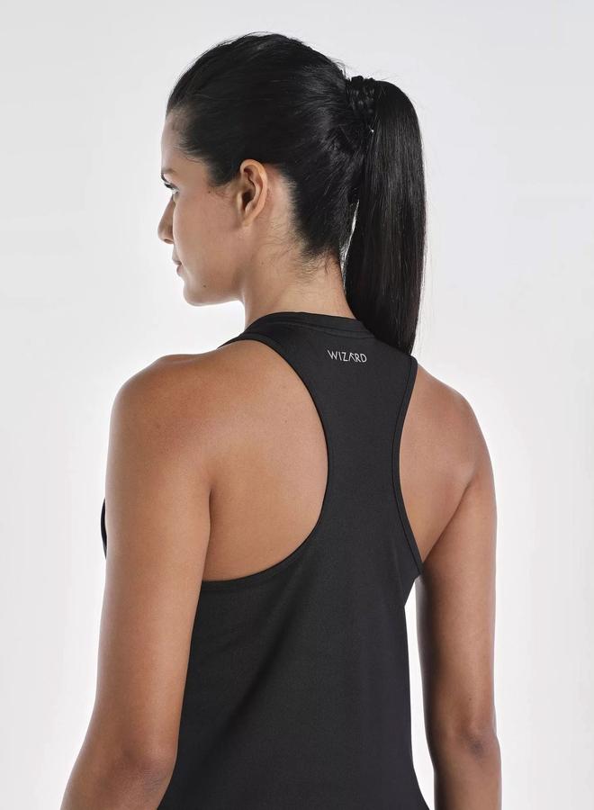 Wizard Women Black Vent Wizardry Solid Racerback Tank Top - Image 5