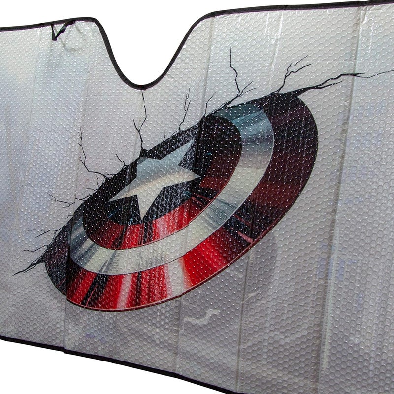 Plasticolor Captain America Broken Shield Accordion Bubble Sunshade - Image 2
