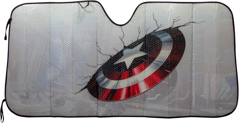 Plasticolor Captain America Broken Shield Accordion Bubble Sunshade - Image 3