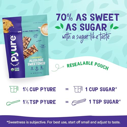Pyure Organic Allulose Sweetener  PlantBased Sugar Alternative No Erythritol  Zero Carb Zero Calorie Keto Friendly Zero Glycemic Index Vegan GlutenFree NonGMO USDA Organic  9 oz - Image 5