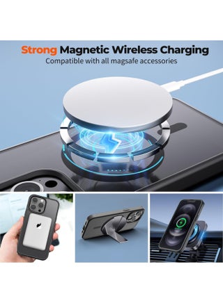 Magnetic Case for iPhone 12 Pro Max [Shockproof & Slim] Matte Hard Back Cover with high-Grade Protection | Black - view 2